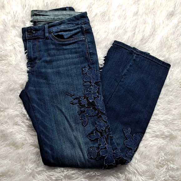 Gently Worn! WHBM Floral Skinny Ankle Sz 4 - Picture 4 of 6